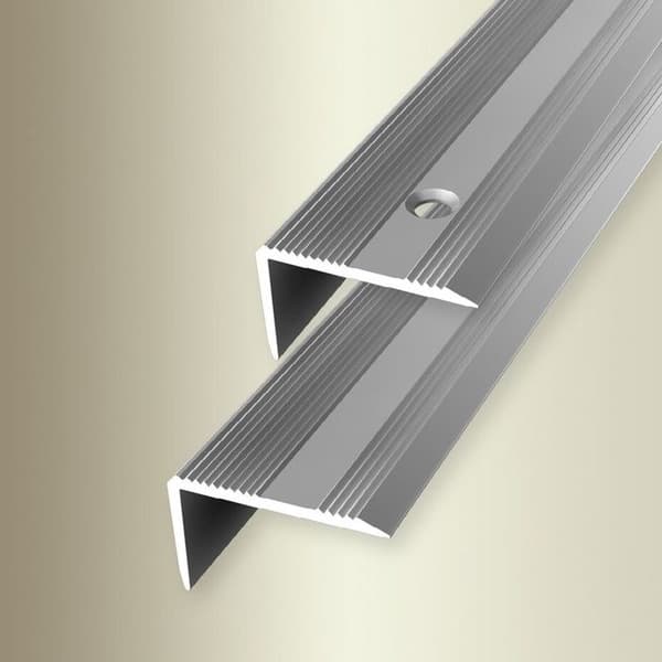 PROVISTON Hörnprofil l 30 mm H 0 - 17 mm L 2500 mm Aluminiumprofil med spår Silver Montering utan borrning
