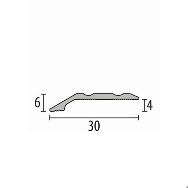 Avslutningsprofil 6 x 30 x 2700 mm Inramningsprofil Anodiserad aluminium Spårad Självhäftande Silver Küberit