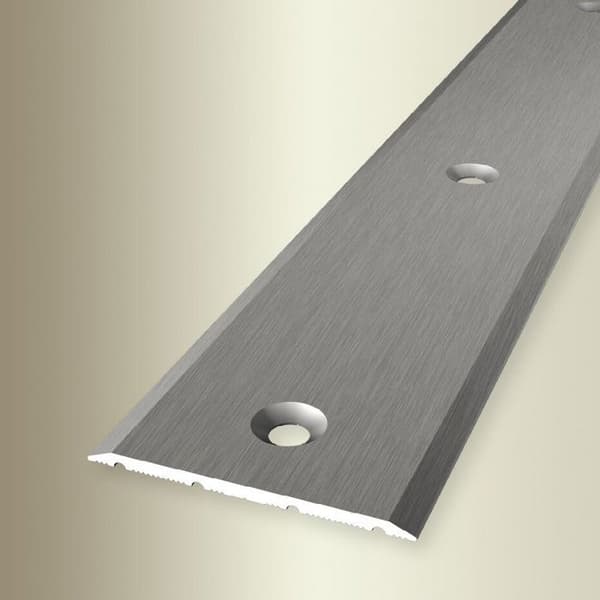 PROVISTON Övergångsprofil l 40 mm H 0 - 99 mm L 900 mm Anodiserad aluminium Slät Silver Graverad i mitten för infällning