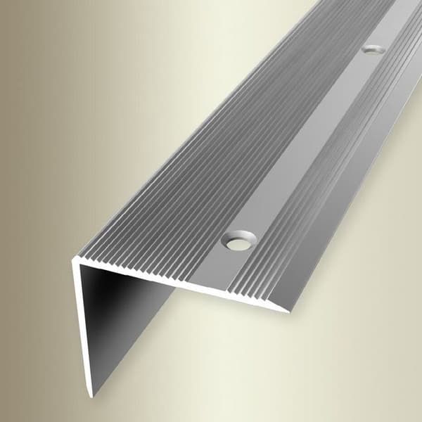 PROVISTON Hörnlist l 45 mm H 0 - 37 mm Aluminium Spårad Genomborrad Nedsänkt Silver L 2500 mm