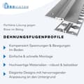 Miniatyrbild 4 av 5: Profil för dilatationsfogar Bred 51 mm Lång 2500 mm Alu Silikonfog Stämplad Silvergrå