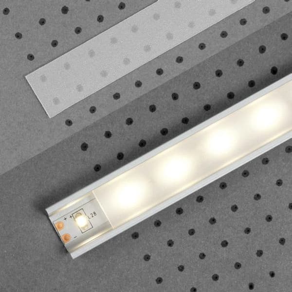 PROVISTON Cache-klikk plast med frostet overflate för aluminiumprofil LED 2000 mm Belysning LED Indirekt belysning LED-list 1 styck
