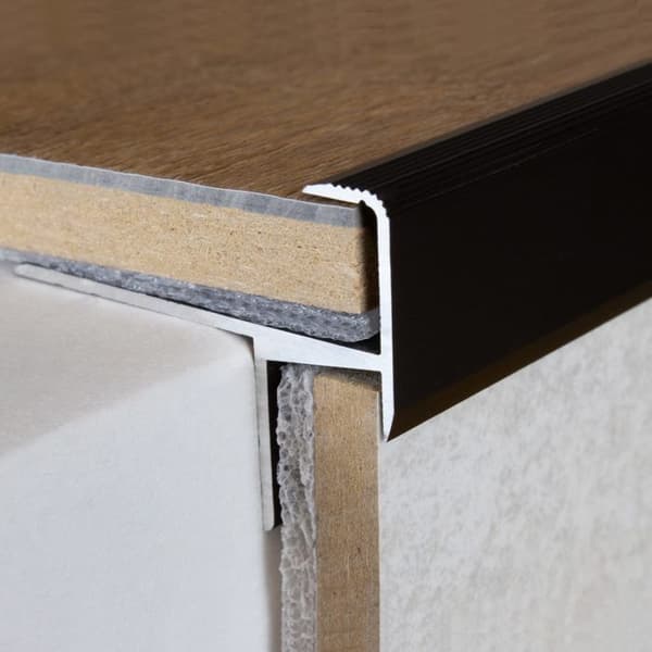 PROVISTON Profil för trappnos i aluminium 33 x 133 x 1000 mm Silverfärgad