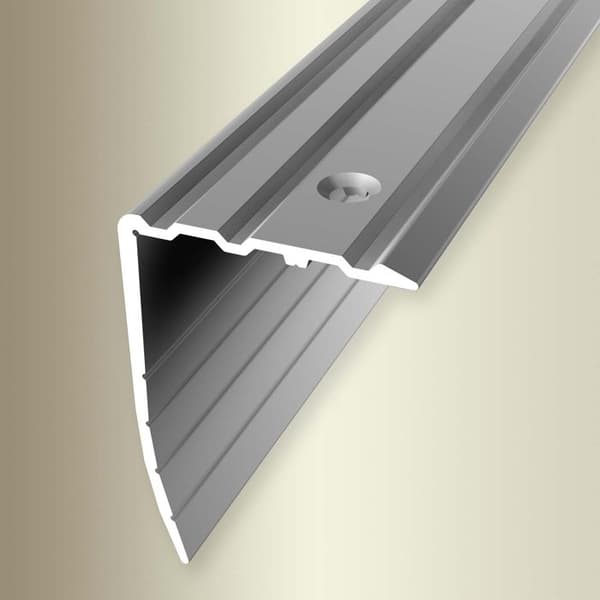 Nez de marche 43 x 31 x 2500 mm Aluminium Cornière striée Argent Küberit