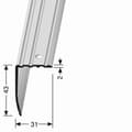 Miniatyrbild 4 av 4: Nez de marche 43 x 31 x 2500 mm Aluminium Cornière striée Argent Küberit