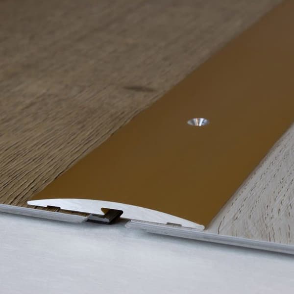 PROVISTON Övergångsprofil Anodiserad Aluminium guld l 50 mm H 4 mm L 2700 mm Sidoborrad