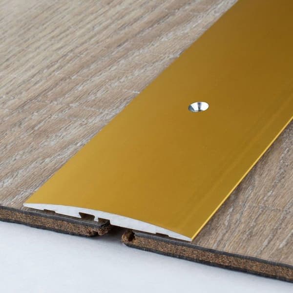 PROVISTON Profil övergång Aluminium anodiserad guld l 58 mm H 4 mm L 2700 mm Genomborrad på sidan