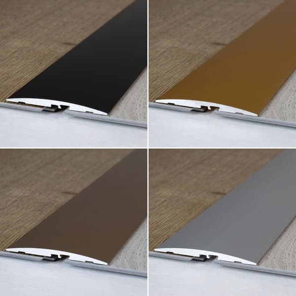 PROVISTON Profil övergång Aluminium anodiserad guld l 58 mm H 4 mm L 2700 mm Genomborrad på sidan