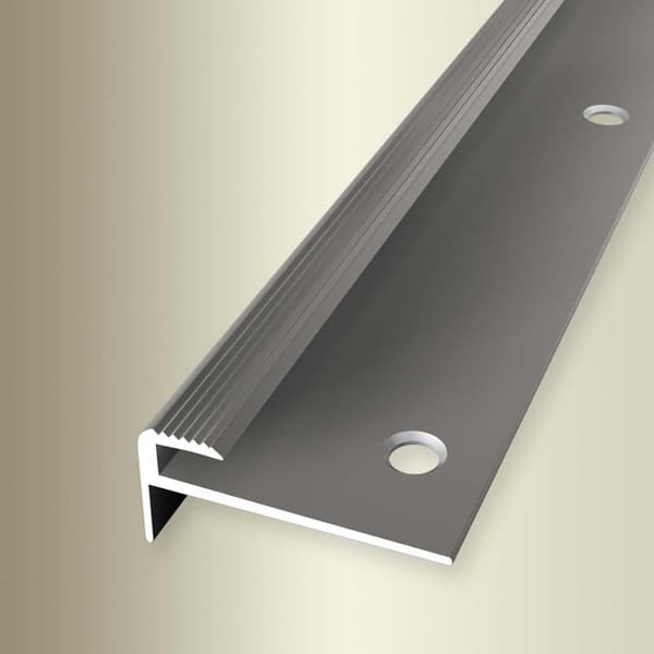 Nez de marche 13 x 30 x 2500 mm Aluminium Cornière striée Küberit utseende i rostfritt stål