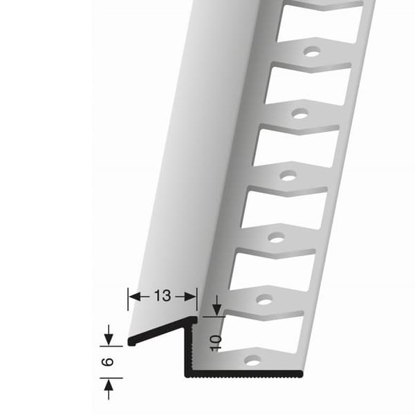 Kompenserande profil 10 x 13 x 2500 mm H för inramning 6-10 mm Rampprofil i aluminium Anpassningsprofil Küberit