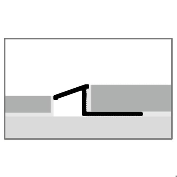 Kompenserande profil 10 x 13 x 2500 mm H för inramning 6-10 mm Rampprofil i aluminium Anpassningsprofil Küberit