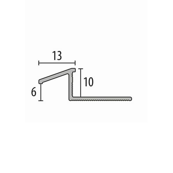 Kompenserande profil 10 x 13 x 2500 mm H för inramning 6-10 mm Rampprofil i aluminium Anpassningsprofil Küberit