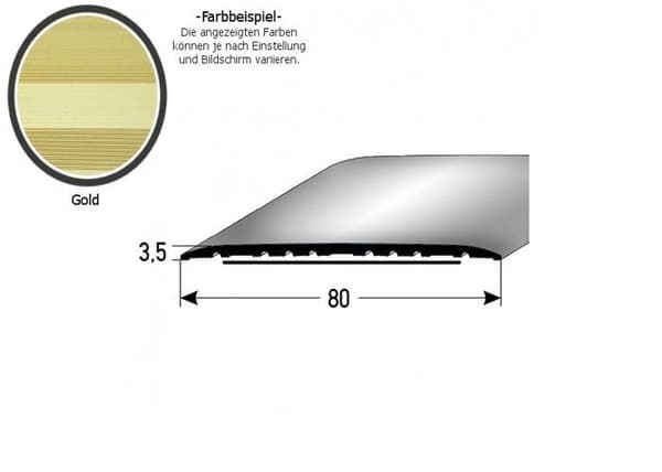 PROVISTON Profil av aluminium anodiserat guld l 80 mm H 3.5 mm L 2700 mm Självhäftande
