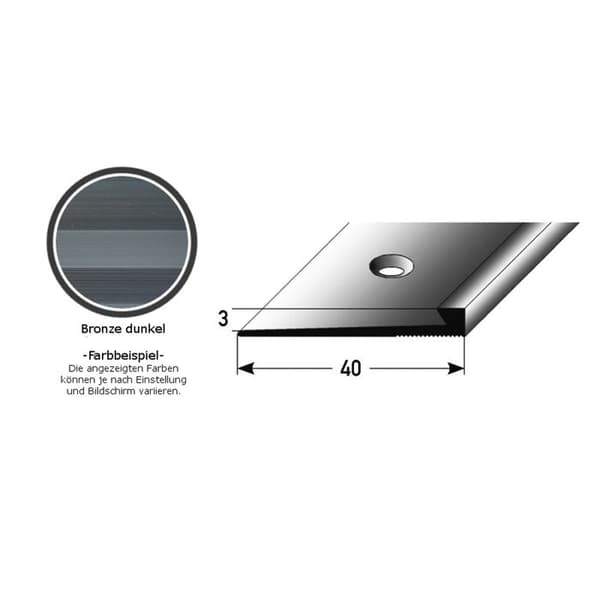 Avslutningsprofil för stoppprofil H 3 mm anodiserad aluminium typ 27