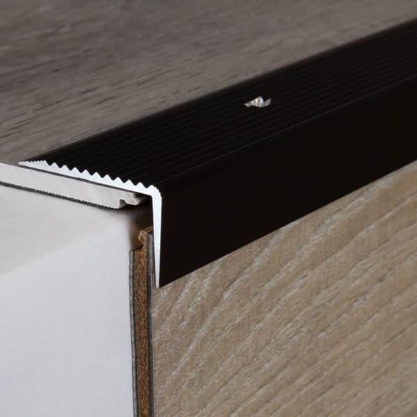 PROVISTON Trappa kant 20 x 40 x 2700 mm Trappa kant Trappkant kombinerad Anodiserad mörkbrons aluminium Perc...