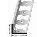 Miniatyrbild 4 av 5: Kakelvinkel 14 x 22.5 mm Tjocklek kakel 12.5 mm inox stansad