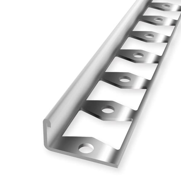 Kakelvinkel 14 x 22.5 mm Tjocklek kakel 12.5 mm inox stansad