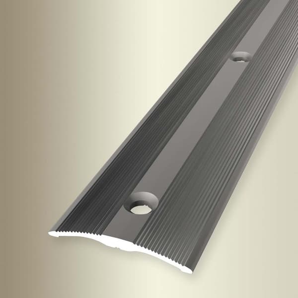 Övergångsräcke 4 x 33 x 1000 mm Anodiserad aluminium övergångsprofil Ribbad Centralt borrad Rostfritt stål Küberit
