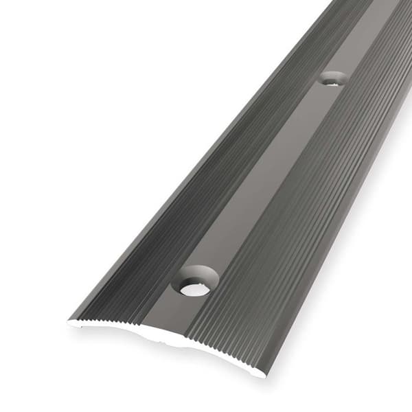 Övergångsräcke 4 x 33 x 1000 mm Anodiserad aluminium övergångsprofil Ribbad Centralt borrad Rostfritt stål Küberit