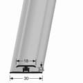 Miniatyrbild 4 av 4: Sammanfogningsprofil 7 x 7 x 2600 mm H inramning 3 - 5 mm Klickanslutning i aluminium Slät Küberit silverglänsande