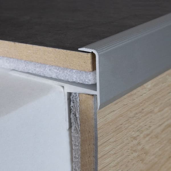 PROVISTON Profil för trappnos Aluminiumvinkel 33 x 153 x 1000 mm Silverfärgad