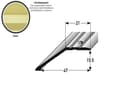 Miniatyrbild 4 av 6: PROVISTON Anodiserad aluminium Guld L 34 mm H 8.5 mm Lång 2700 mm Att skruva Fast profil