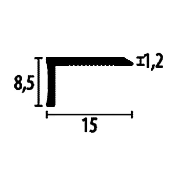 PROVISTON Hörnlist 15 x 8,5 x 2700 mm Anodiserad aluminium Avslutningsprofil Självhäftande