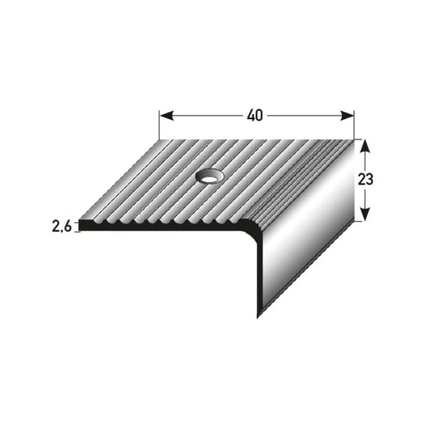 Gångjärn 23 x 40 x 2700 mm Anodiserad Aluminium Emaljerad special Silver