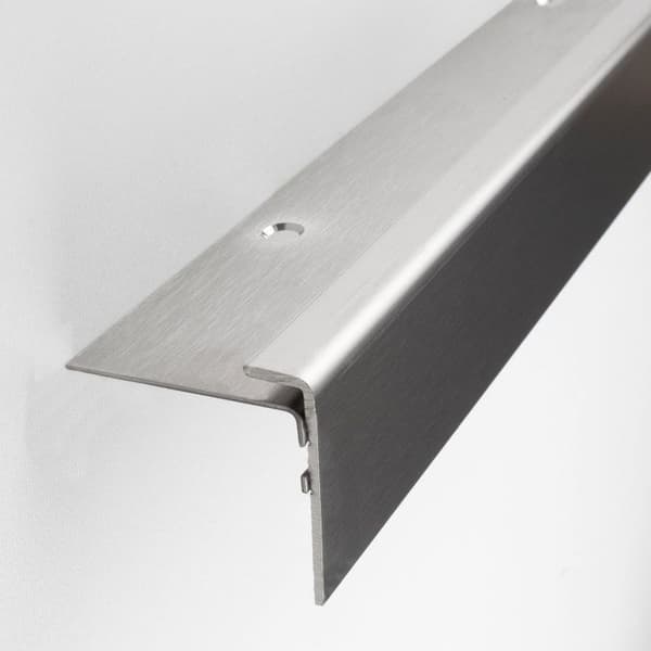 Inläggsprofil Rostfritt stål Silver l 42 mm H 2.5 mm L 2500 mm Förborrad Ramprofil 1 styck