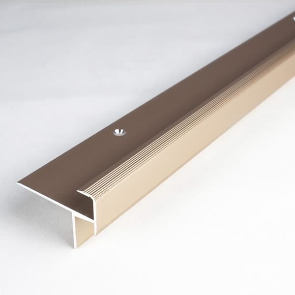 Tröskel för laminat eller parkett golv hörnprofil golv tjocklek 10,3 mm anodiserad aluminium