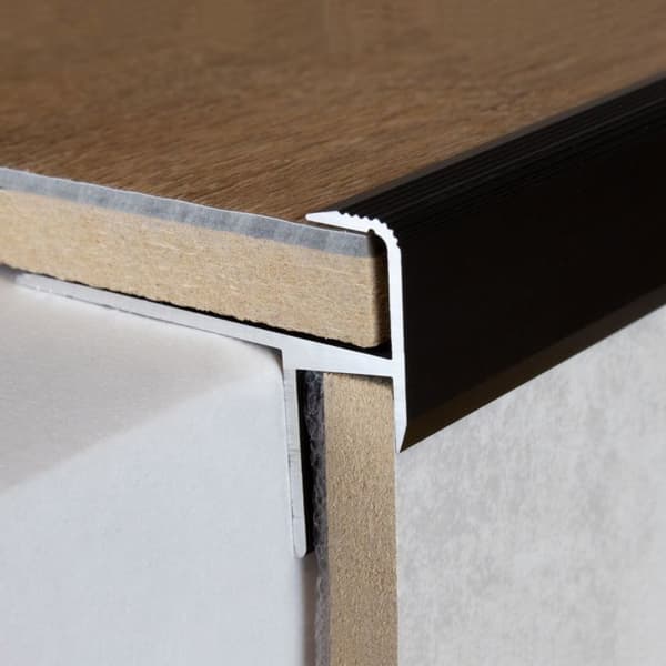 Tröskel för laminat eller parkett golv hörnprofil golv tjocklek 10,3 mm anodiserad aluminium