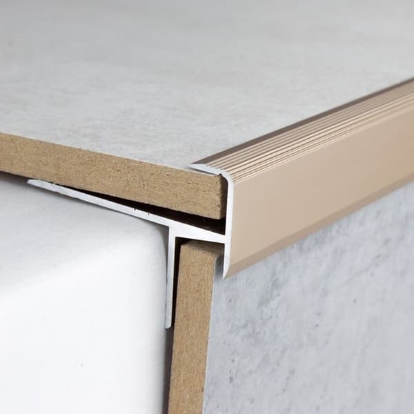 Tröskel för laminat eller parkett golv hörnprofil golv tjocklek 10,3 mm anodiserad aluminium