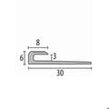 Miniatyrbild 2 av 4: Avslutningsprofil 6 x 30 x 2500 mm Aluminium Räfflad stoppprofil Silver Küberit