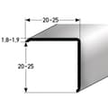 Miniatyrbild 1 av 2: PROVISTON Hörnskydd Aluminium Inox-utseende l 20 mm H 20 mm L 1000 mm Opererad