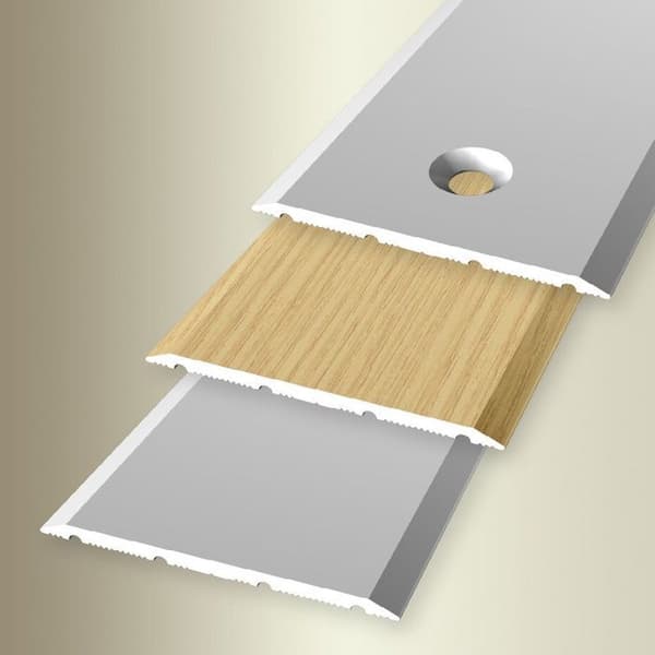 PROVISTON Övergångsprofil l 40 mm H 0 - 99 mm L 900 mm Polerat aluminium Slät Centralt borrad för infällning