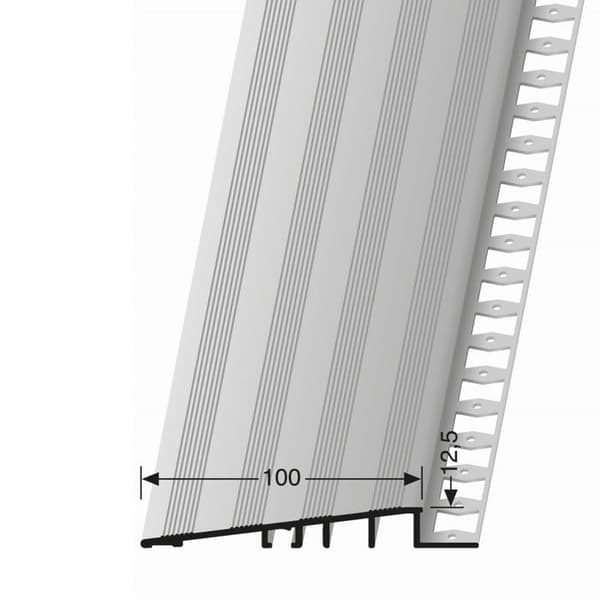 Profil av återhämtningsplatta golv 12.5x100x2500mm Tjocklek 12.5mm i aluminium Küberit
