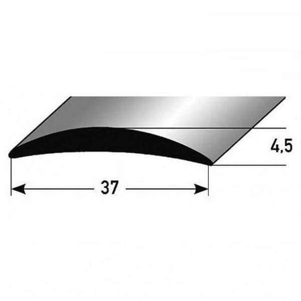 Anodiserad aluminiumtröskel Gold L 37 mm H 4.5 mm Längd 2700 mm Genomborrad
