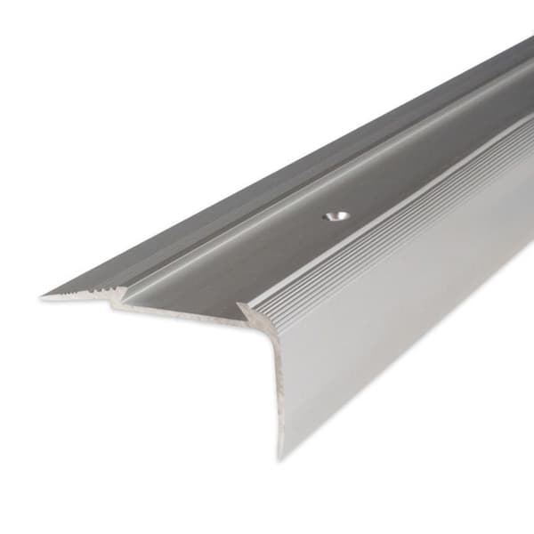 PROVISTON Trappsteg 27 x 58 x 2500 mm Trappsteg Aluminiumhörnprofil Anodiserad silver kombinerad hörnprofil med hål