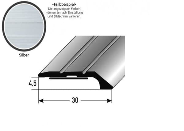 Profil av avslutningslist H för ram 4,5 mm anodiserad aluminium med hål - silver - 900 - självhäftande
