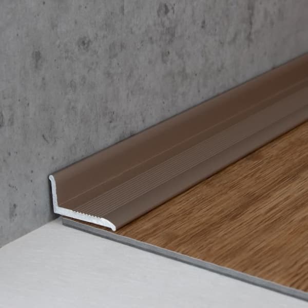 Självhäftande sockel 10 x 18,4 mm för väggavslutning i anodiserad aluminium ljusbrons-2700