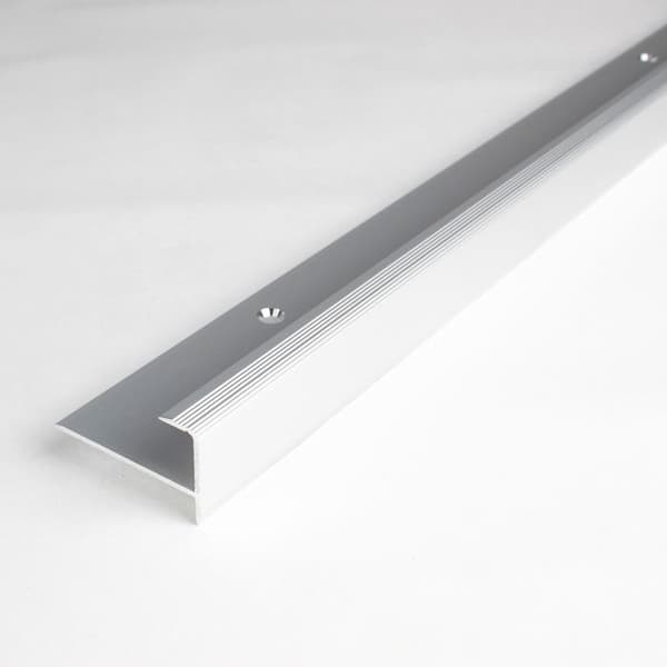 Infällningsprofil med nos för parkett H-ram 13,3 mm anodiserad aluminium borrad mörkbrons-1000
