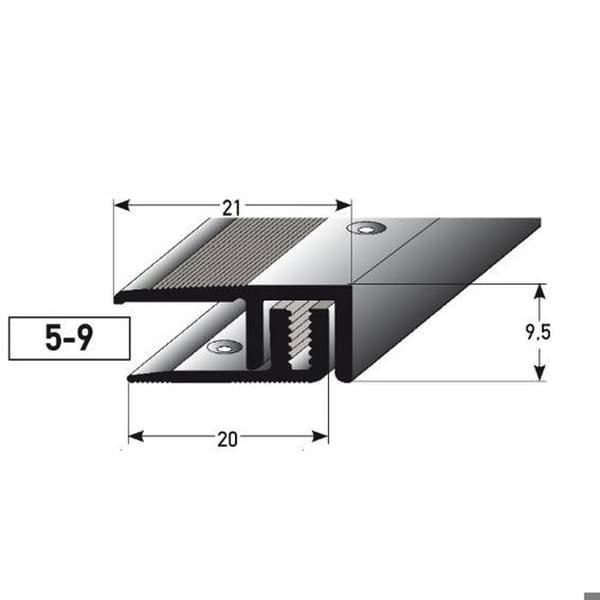 Avslutningsprofiler med laminat avslutningslist H 5 - 9 mm l 21 mm i 2 delar anodiserad aluminium borrad-guld-2700
