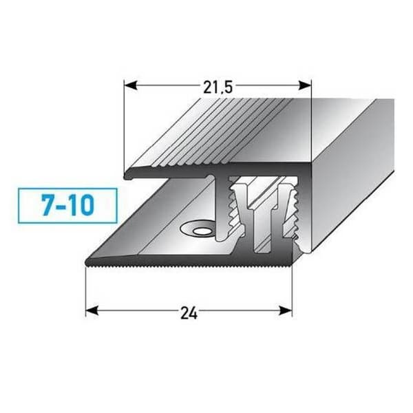 Klipprofil för avslutning, dekorlist i laminat H 7 - 10 mm l 21,5 mm i 2 delar anodiserad aluminium - ljusbrons - 100...