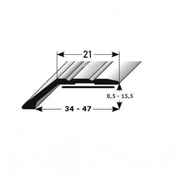 PROVISTON Avslutningsprofil Anodiserad aluminium Mörkbrons l 34 mm H 8.5 mm L 2700 mm Förborrad