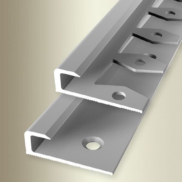 PROVISTON Ramprofil l 30 mm H 7 mm L 2500 mm Anodiserad aluminium Fällbar slät silver Färdigskuren öppen