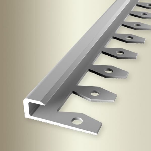 PROVISTON Ramprofil l 30 mm H 7 mm L 2500 mm Anodiserad aluminium Fällbar slät silver Färdigskuren öppen