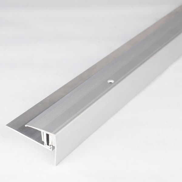 Nez de marche för laminatparkett hörn H 7 x 15,5 mm l 28 mm i 3 delar anodiserat aluminium med hål Flex-guld-2700