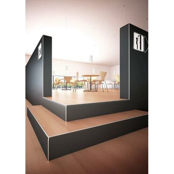 PROVISTON Trappsteg Large 39 mm H 2.5 mm Profil i aluminium Slät Skruvmontering 2500 mm