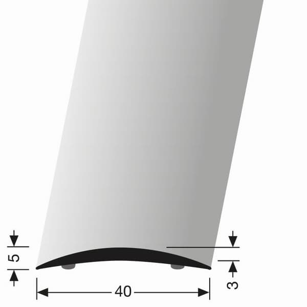 Ügångsprofil 5 x 40 x 2700 mm Anodiserad aluminium Smooth självhäftande Silver Küberit