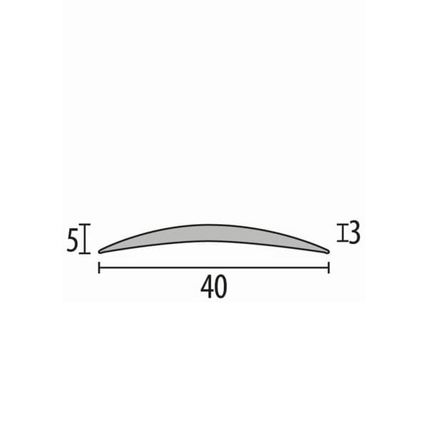 Ügångsprofil 5 x 40 x 2700 mm Anodiserad aluminium Smooth självhäftande Silver Küberit